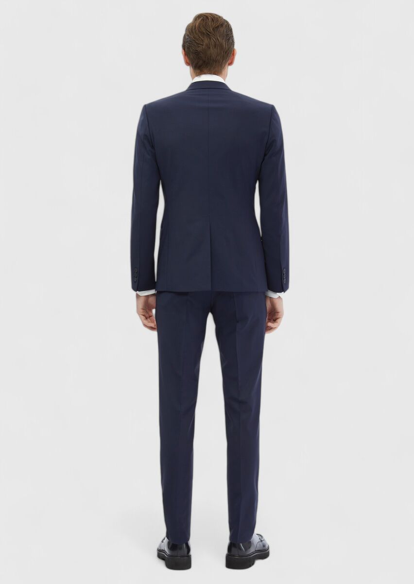 Saks Plain Fashion Slim Fit Wool Blended Suit - 5