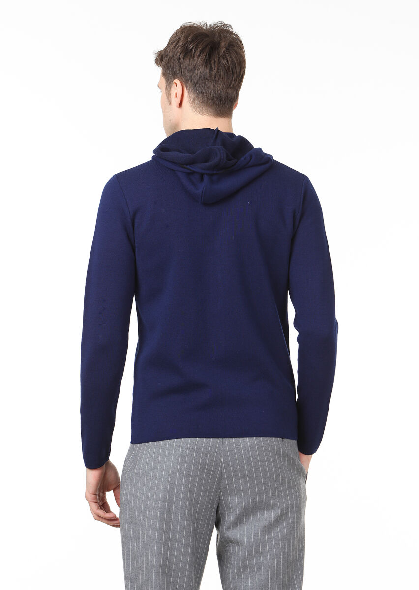 Saks Plain Knitting Wool Blended Cardigan - 4