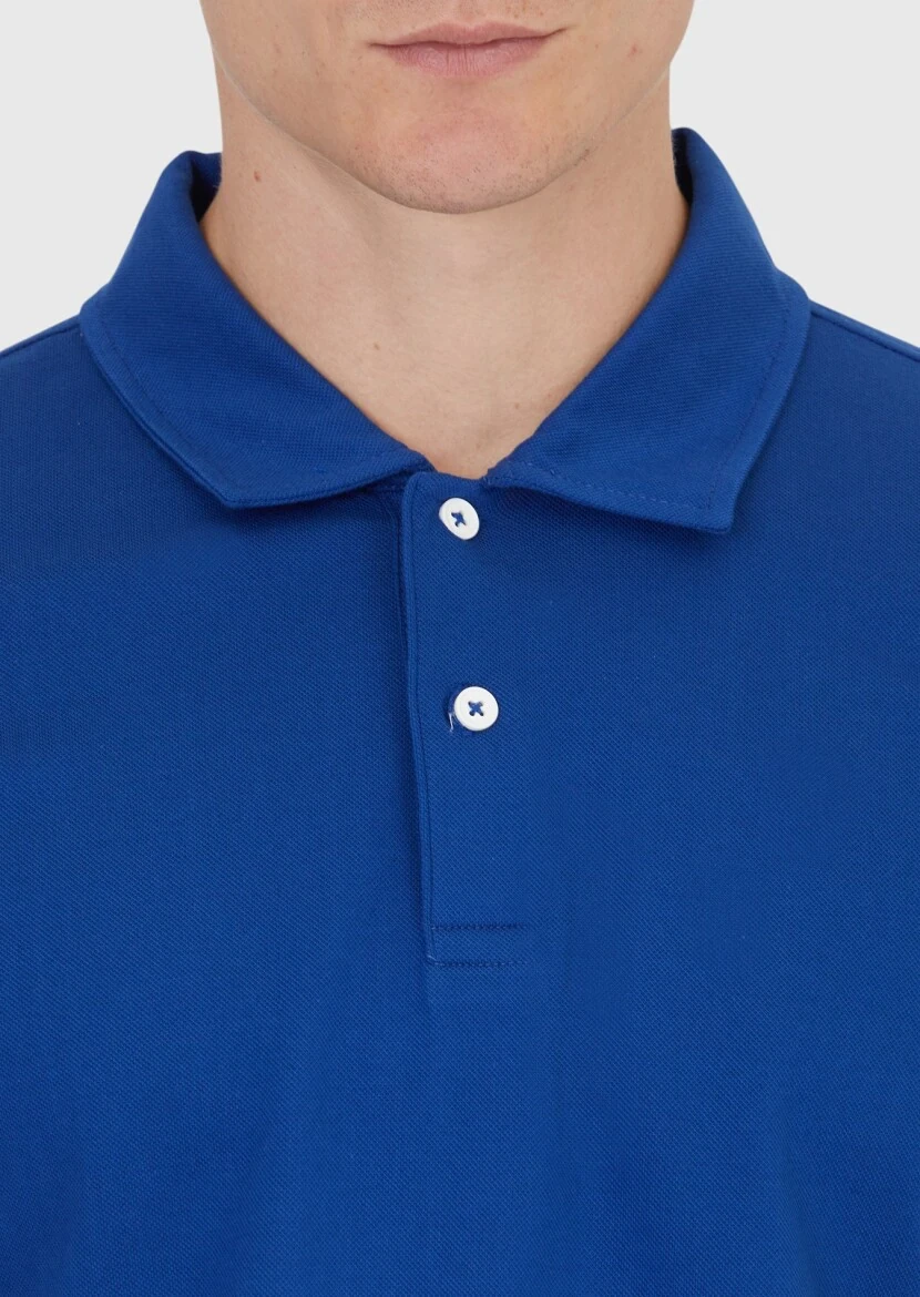 Saks Plain Polo Neck 100% Cotton T-Shirt - 4