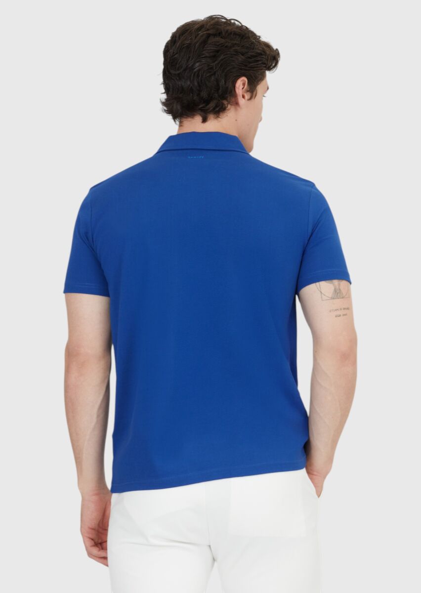 Saks Plain Polo Neck 100% Cotton T-Shirt - 5