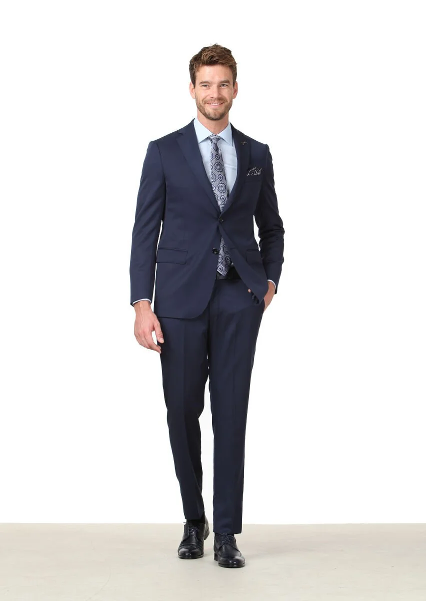 Saks Plain Regular Fit 100% Wool Suit - 2