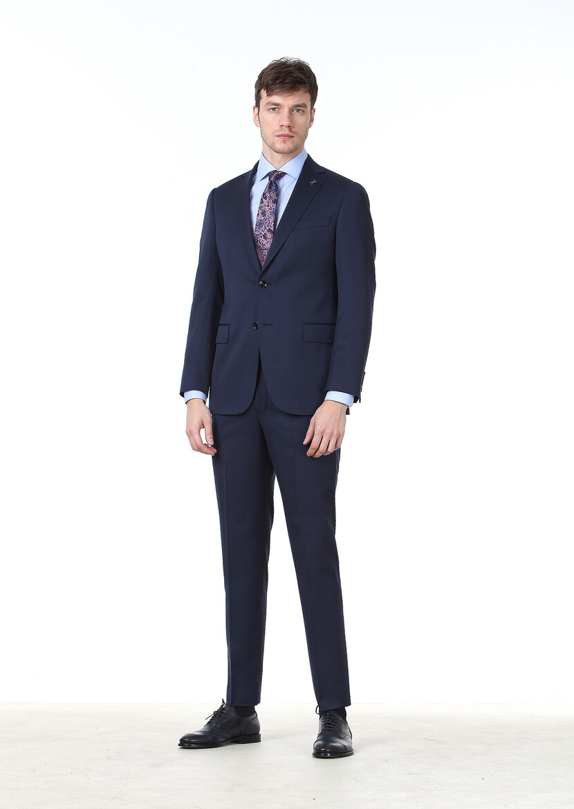 Saks Plain Regular Fit 100% Wool Suit - 2