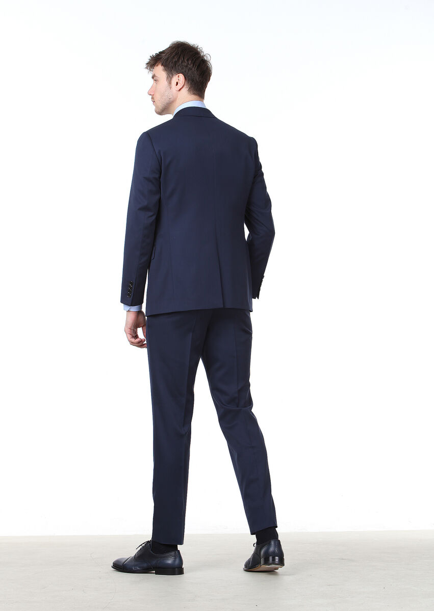 Saks Plain Regular Fit 100% Wool Suit - 4