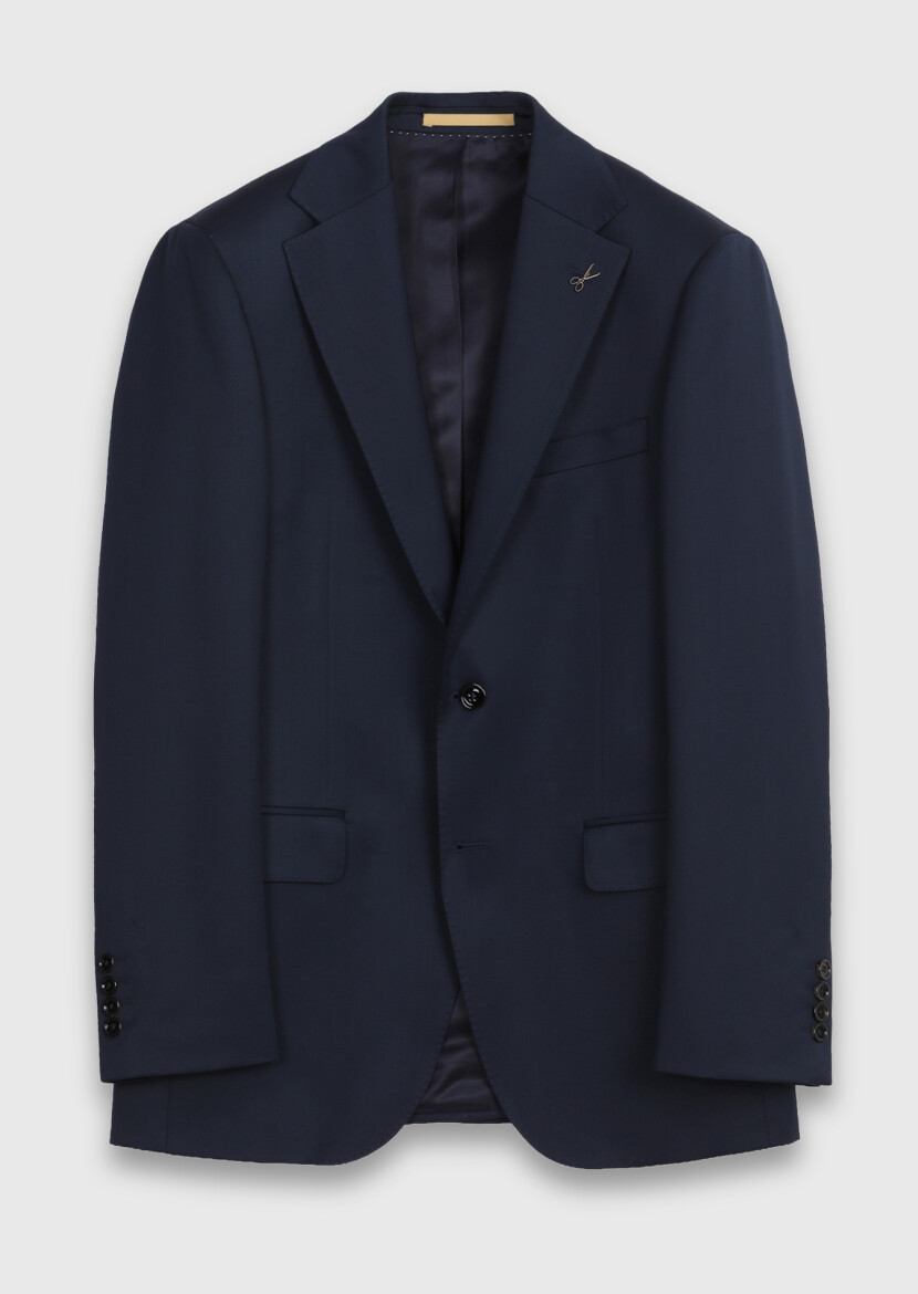 Saks Plain Regular Fit 100% Wool Suit - 6
