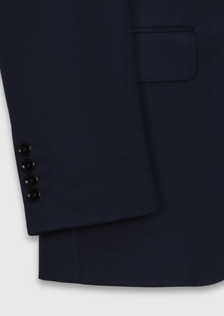 Saks Plain Regular Fit 100% Wool Suit - 9
