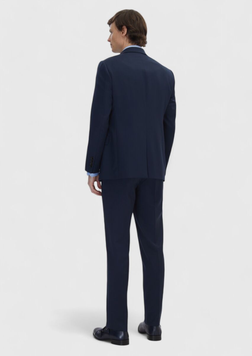 Saks Plain Regular Fit 100% Wool Suit - 7