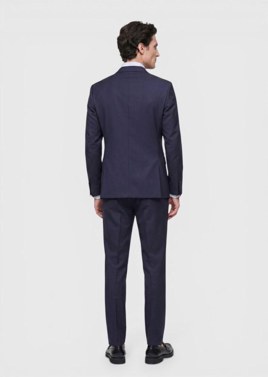 Saks Plain Regular Fit Wool Blended Suit - 5