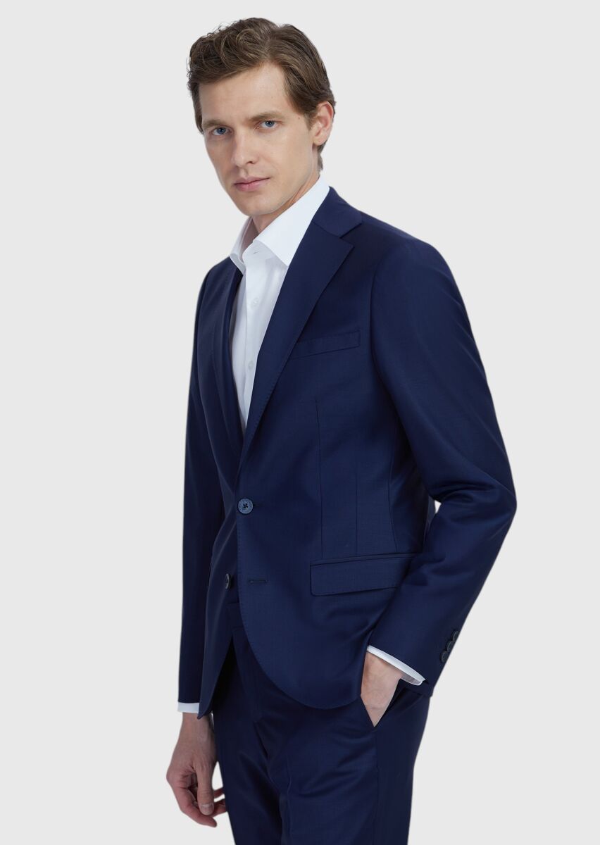Saks Plain Wool Blended Suit - 3