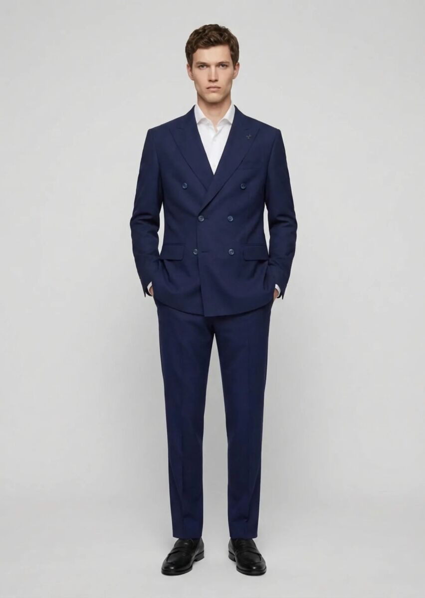 Saks Plain Wool Blended Suit - 1