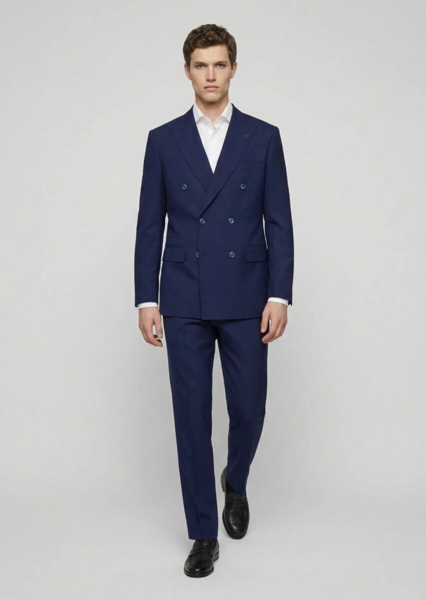 Saks Plain Wool Blended Suit - 2