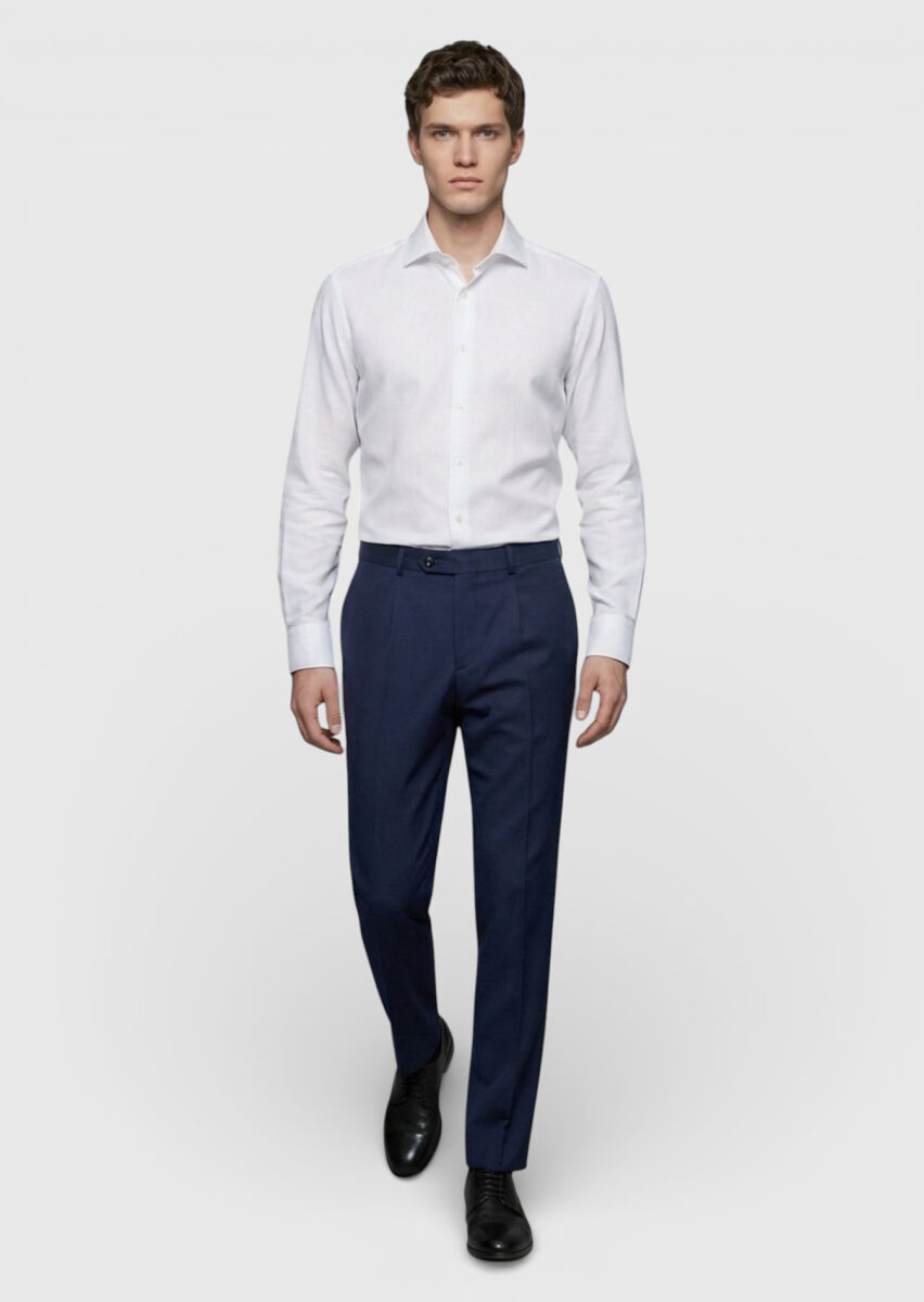 Saks Regular Fit Classical 100% Wool Trousers - 3
