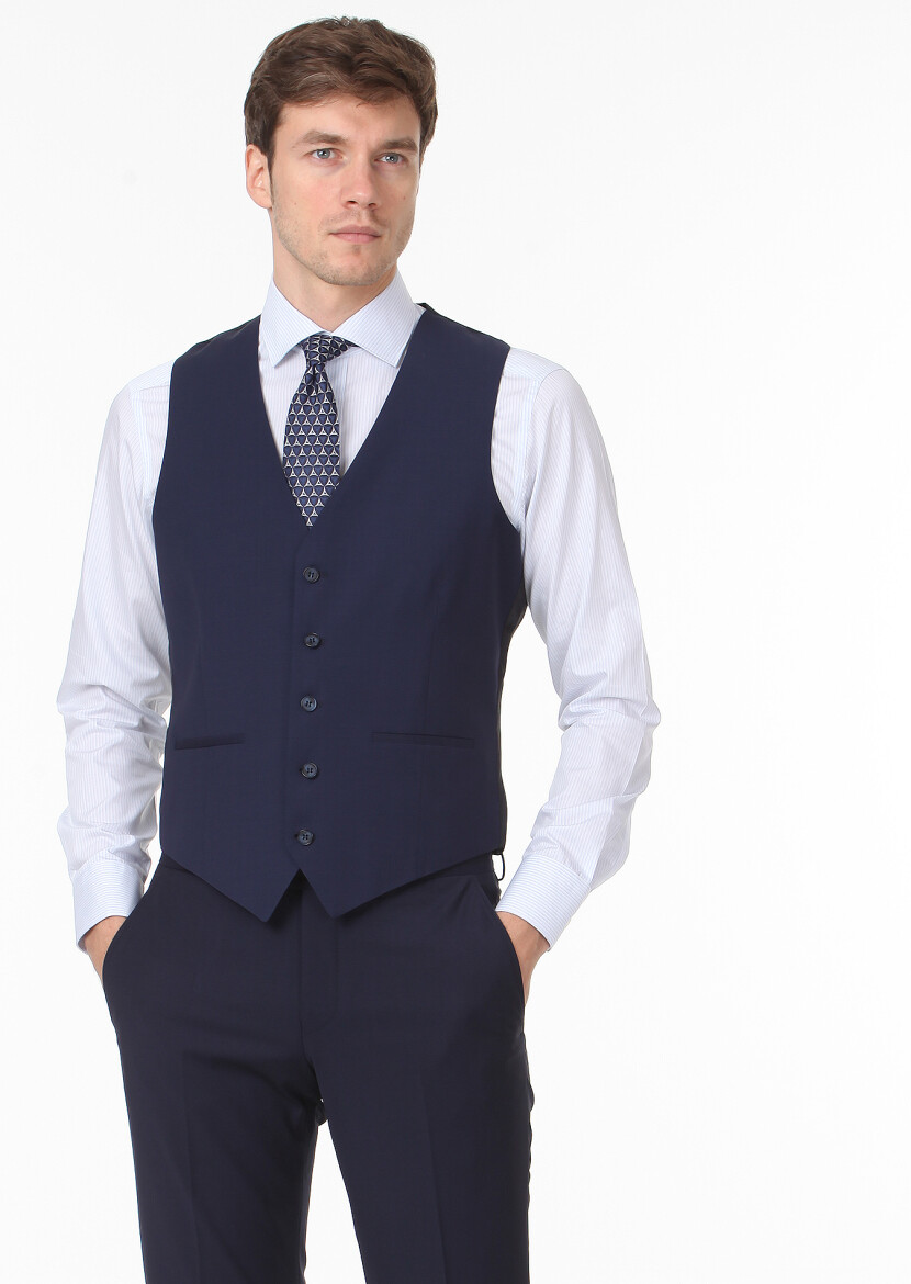Saks Slim Fit Butterfly Collar Classical Waistcoat - 3