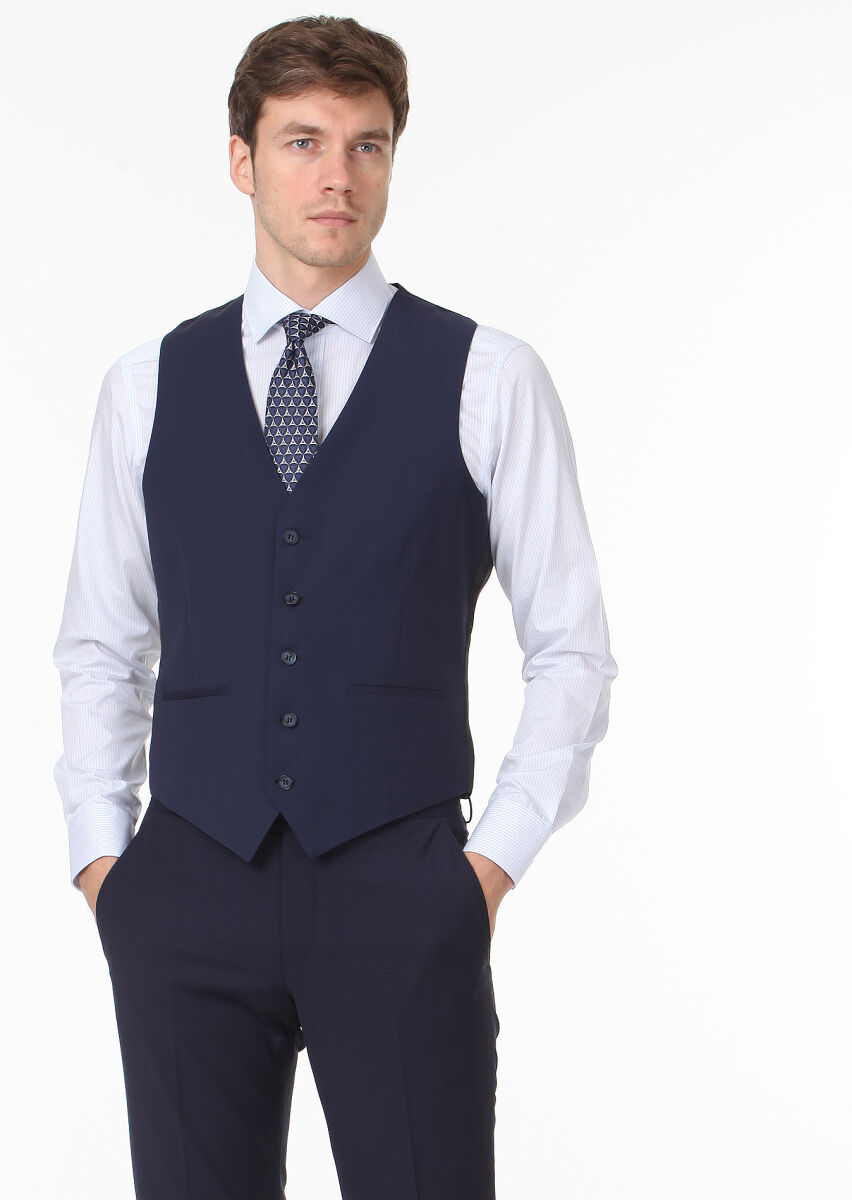 Saks Slim Fit Butterfly Collar Classical Waistcoat - 3