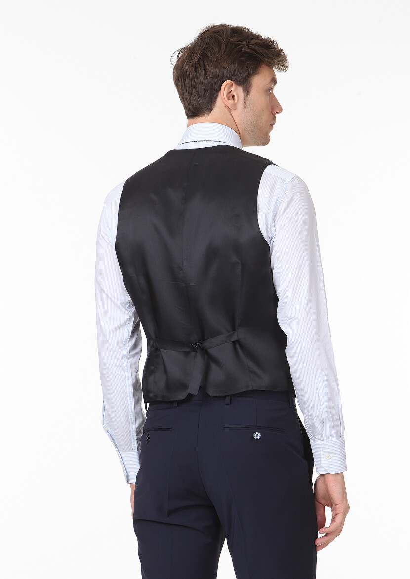 Saks Slim Fit Butterfly Collar Classical Waistcoat - 4