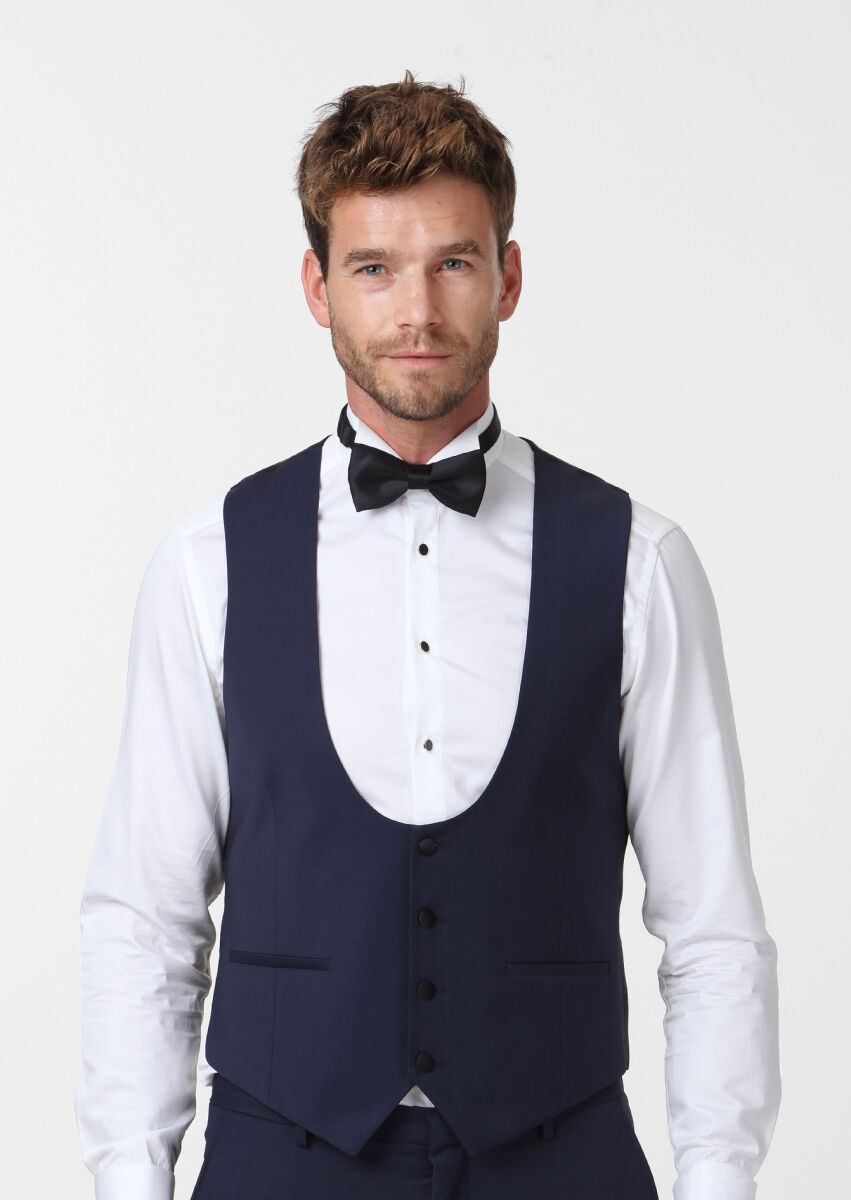 Saks Slim Fit Butterfly Collar Classical Waistcoat - 3