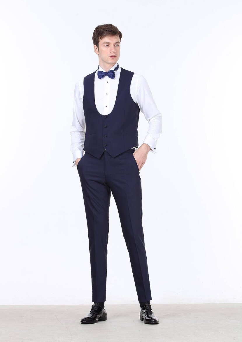 Saks Slim Fit Butterfly Collar Classical Waistcoat - 3