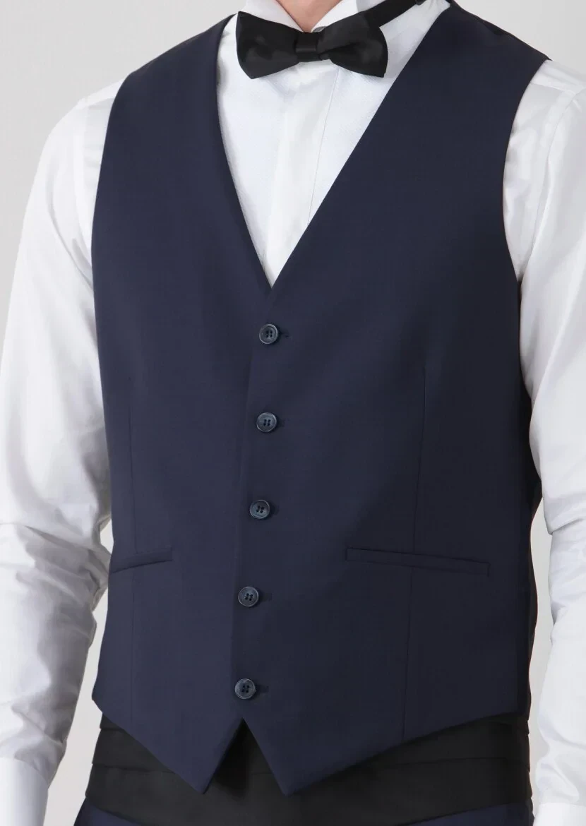 Saks Slim Fit Kelebek Yaka Klasik Yelek - 4