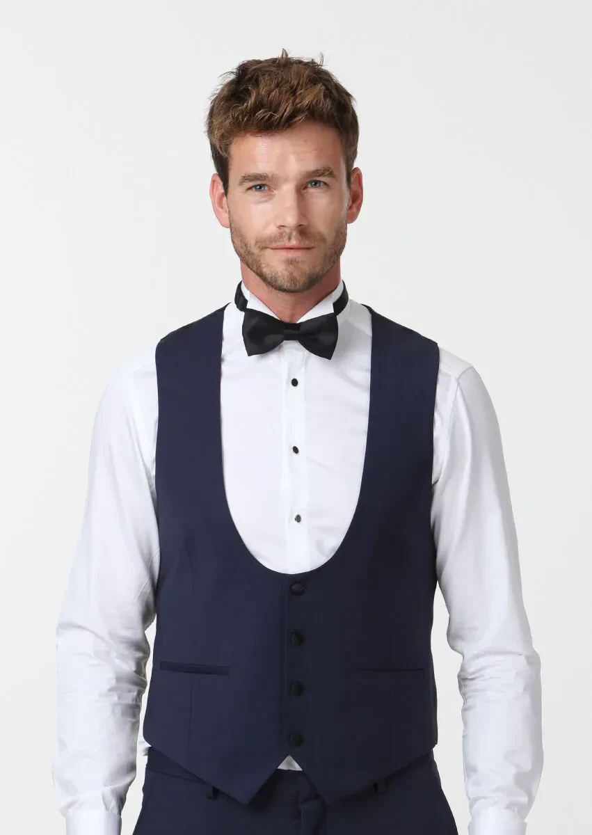 Saks Slim Fit Kelebek Yaka Klasik Yelek - 3