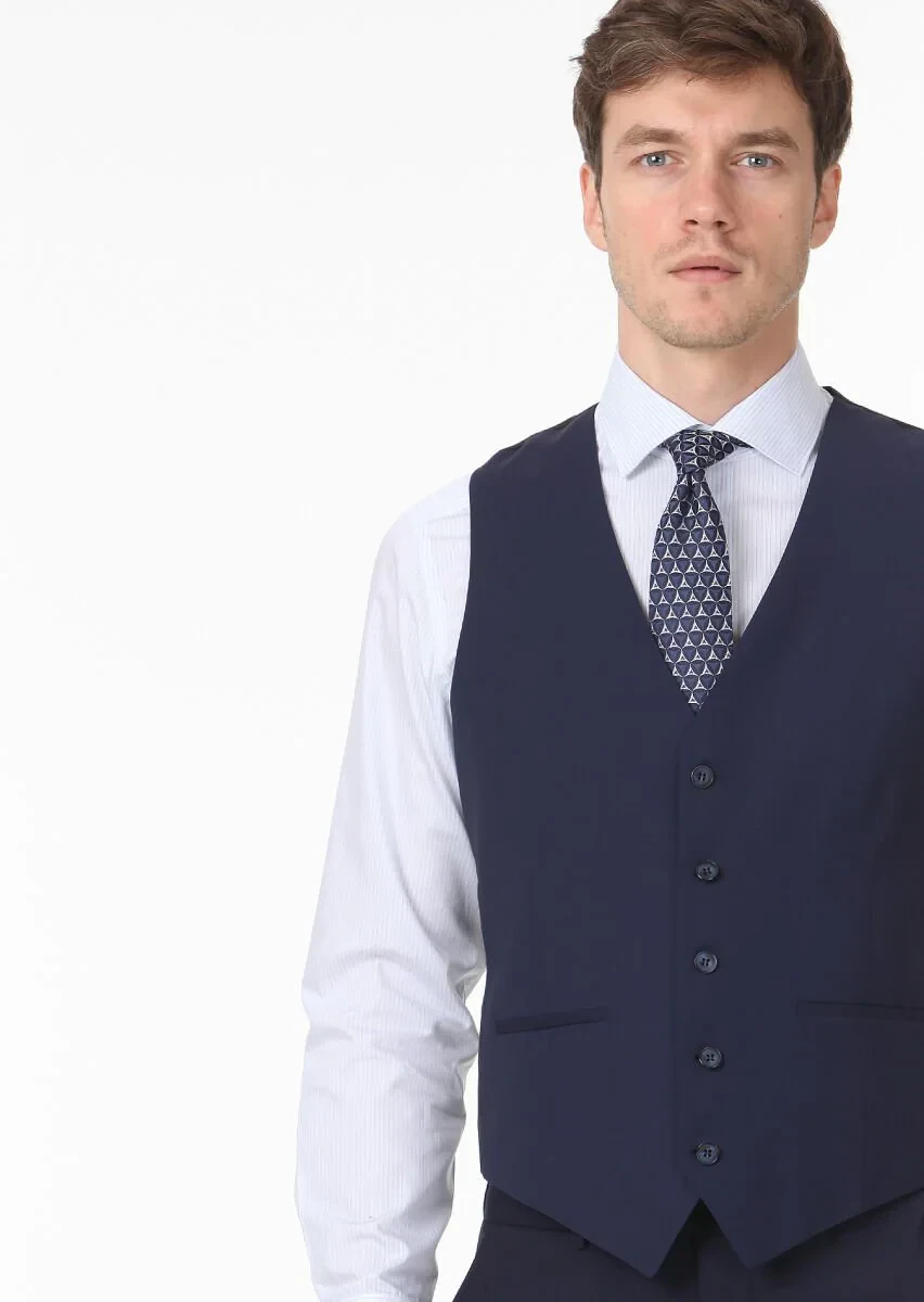 Saks Slim Fit Kelebek Yaka Klasik Yelek - 2