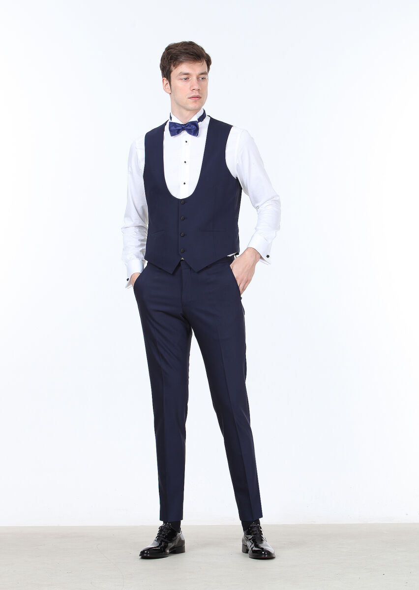 Saks Slim Fit Kelebek Yaka Klasik Yelek - 2