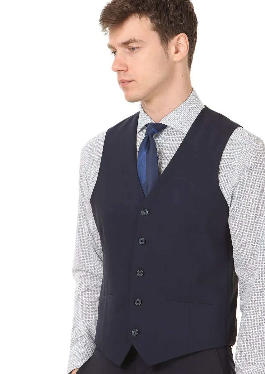 Saks Slim Fit Kelebek Yaka Klasik Yelek - 2