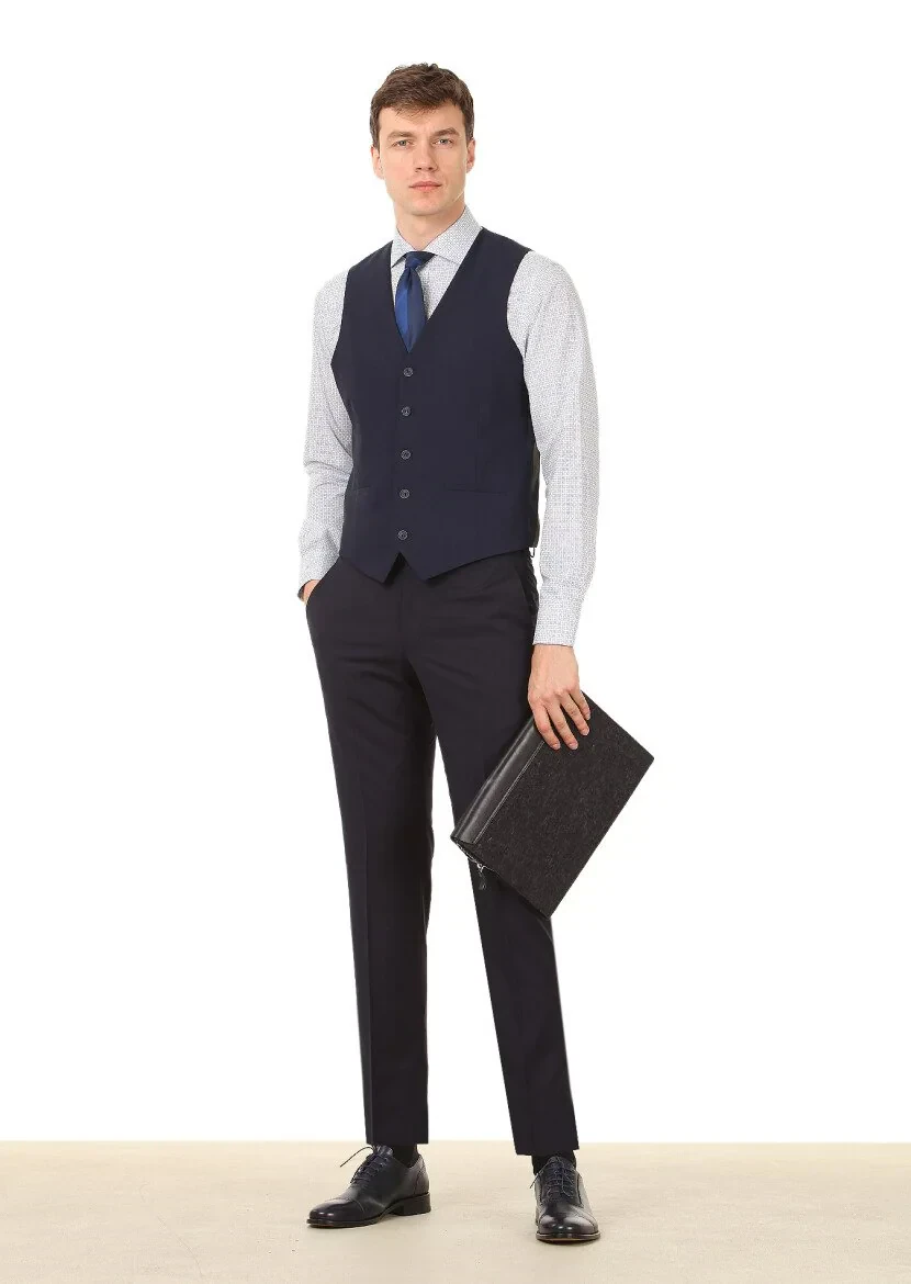 Saks Slim Fit Kelebek Yaka Klasik Yelek - 3