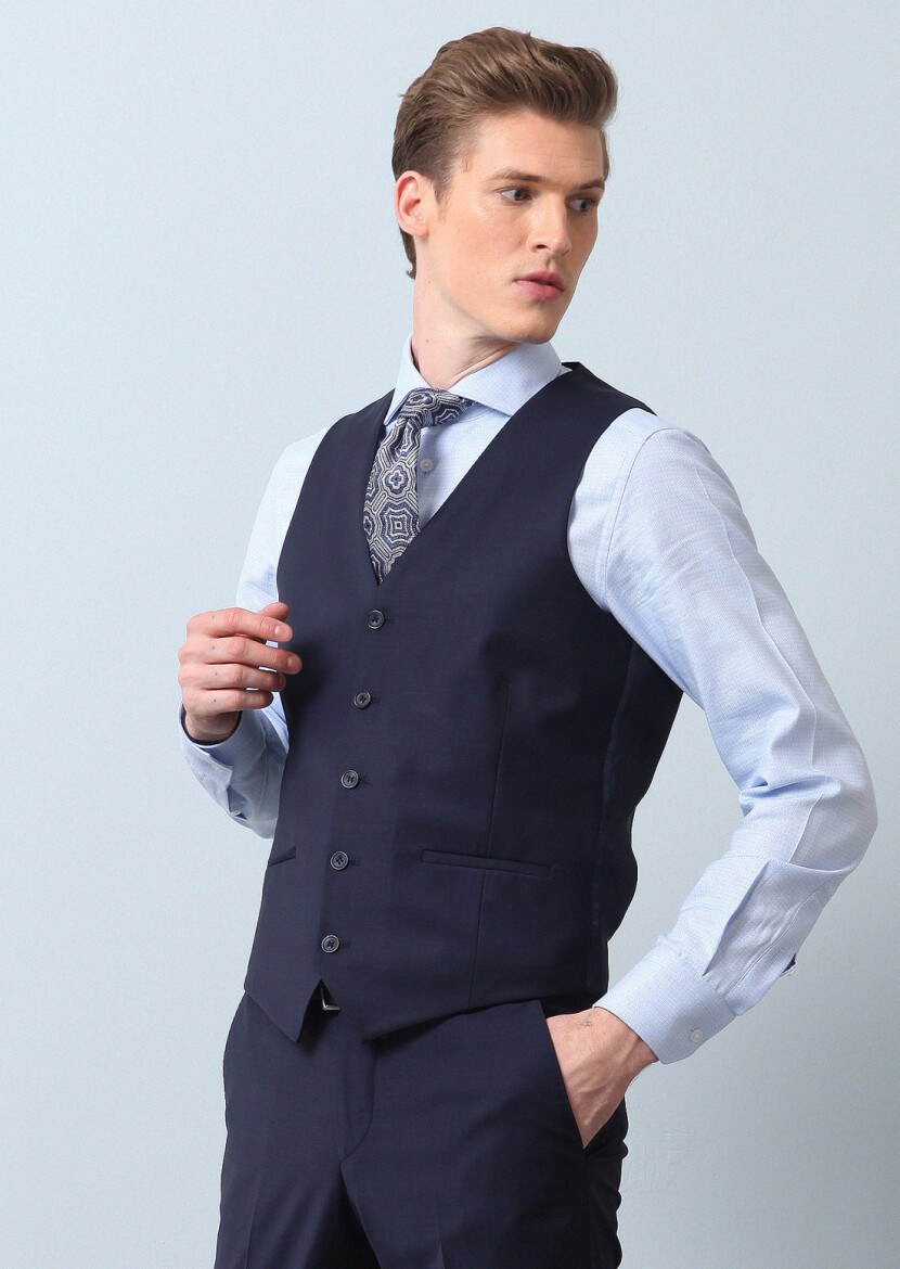 Saks Slim Fit Kelebek Yaka Klasik Yelek - 2