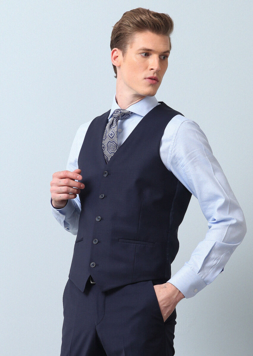 Saks Slim Fit Kelebek Yaka Klasik Yelek - 2