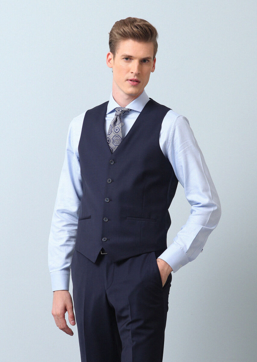 Saks Slim Fit Kelebek Yaka Klasik Yelek - 4