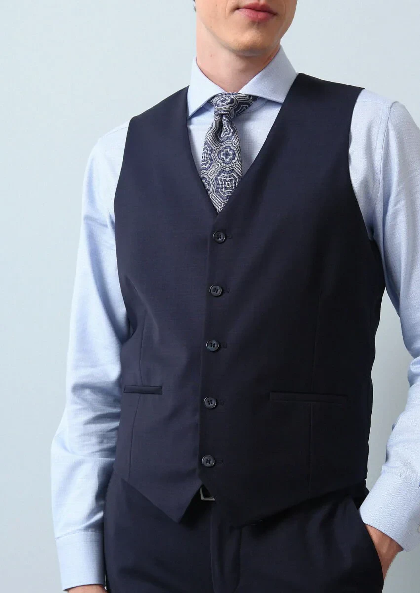 Saks Slim Fit Kelebek Yaka Klasik Yelek - 3