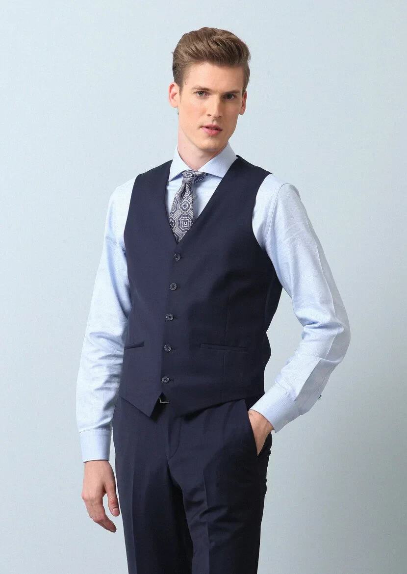 Saks Slim Fit Kelebek Yaka Klasik Yelek - 4