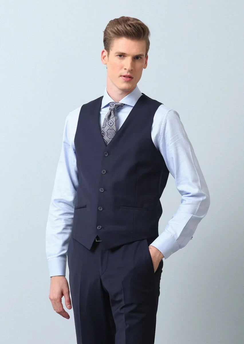 Saks Slim Fit Kelebek Yaka Klasik Yelek - 4