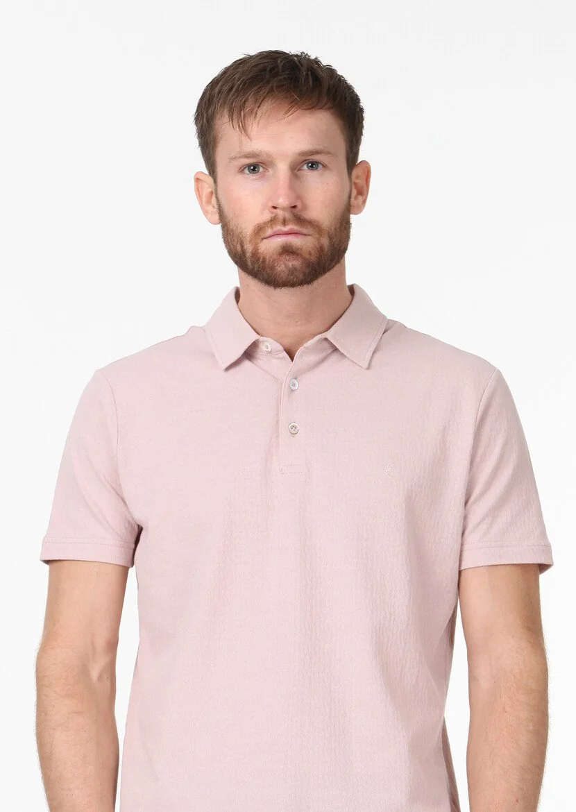 Salmon Jacquard 100% Cotton T-Shirt - 3