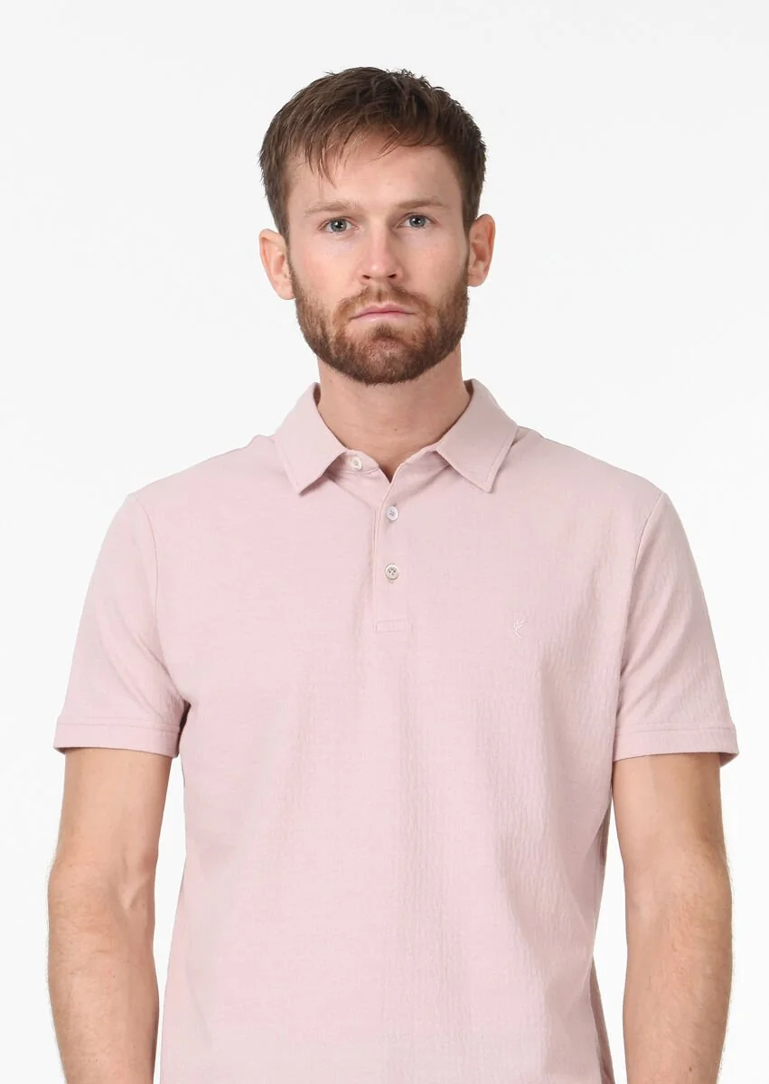 Salmon Jacquard 100% Cotton T-Shirt - 3