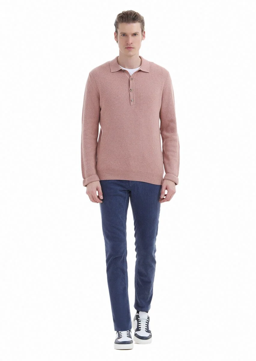 Salmon Knitwear Sweatshirt - 2