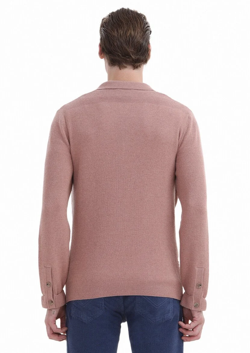 Salmon Knitwear Sweatshirt - 5