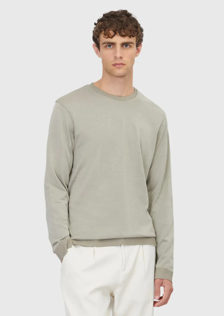 Sandy Crew Neck Plain Sweatshirt - 1