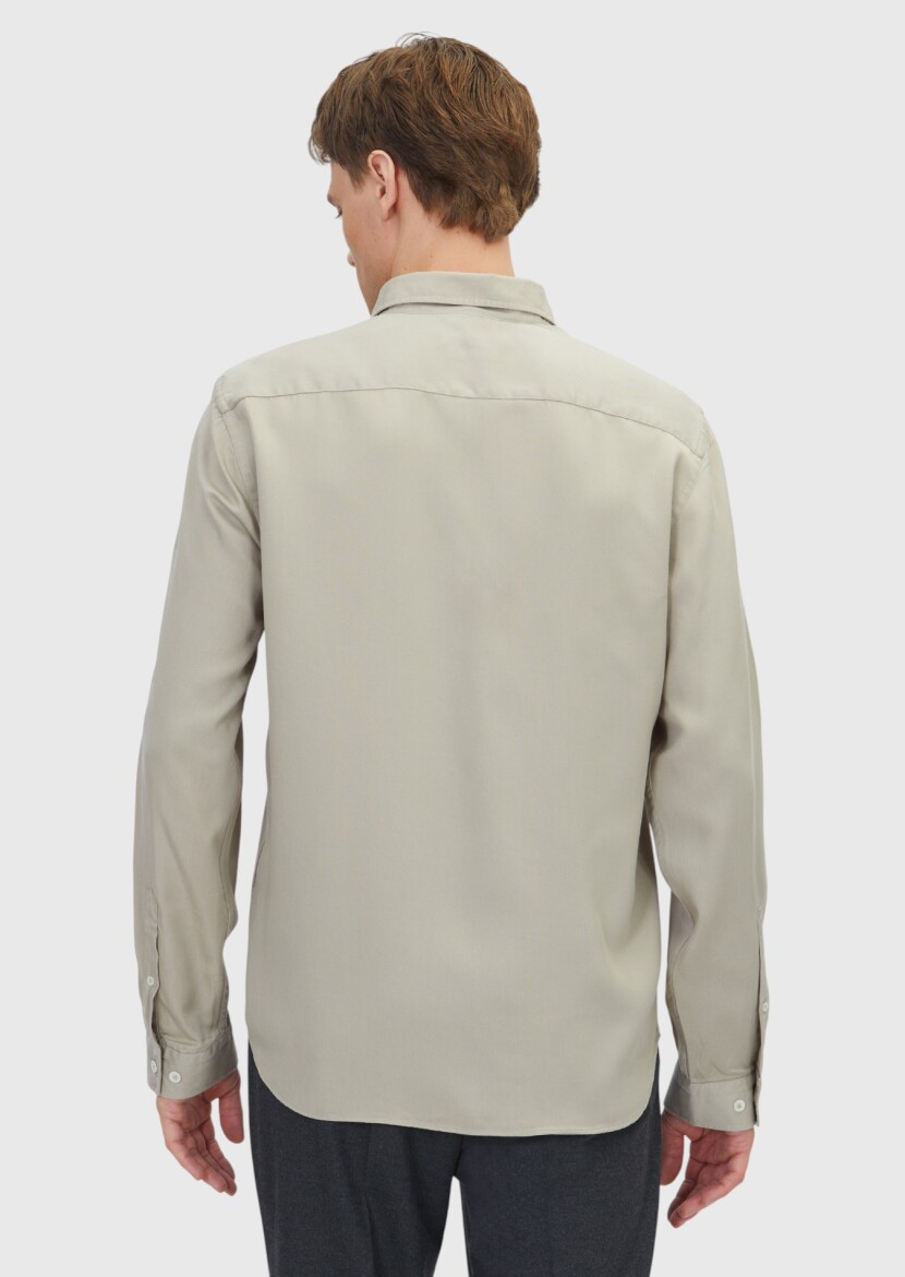 Sandy Plain Long Weaving Casual Shirt - 6