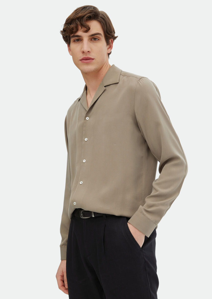 Sandy Plain Regular Fit Long Weaving Classical Shirt - 3