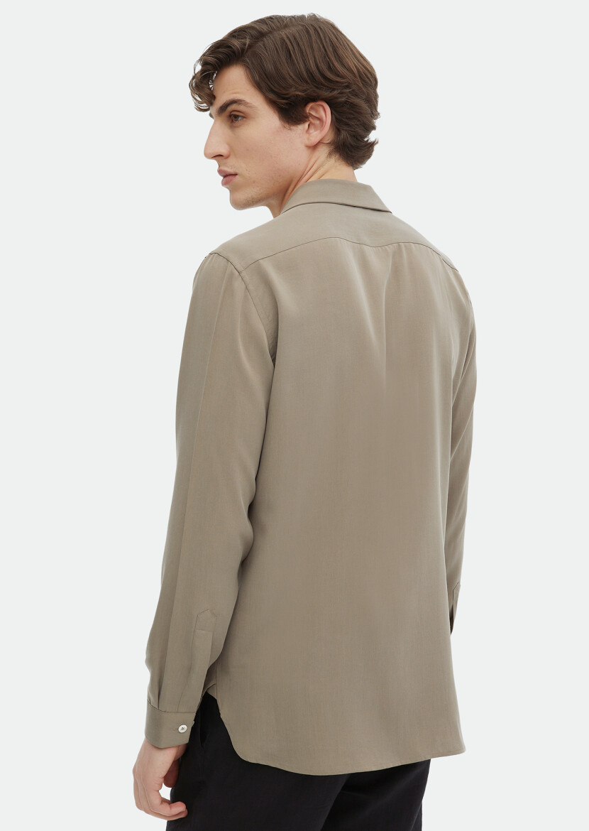 Sandy Plain Regular Fit Long Weaving Classical Shirt - 5