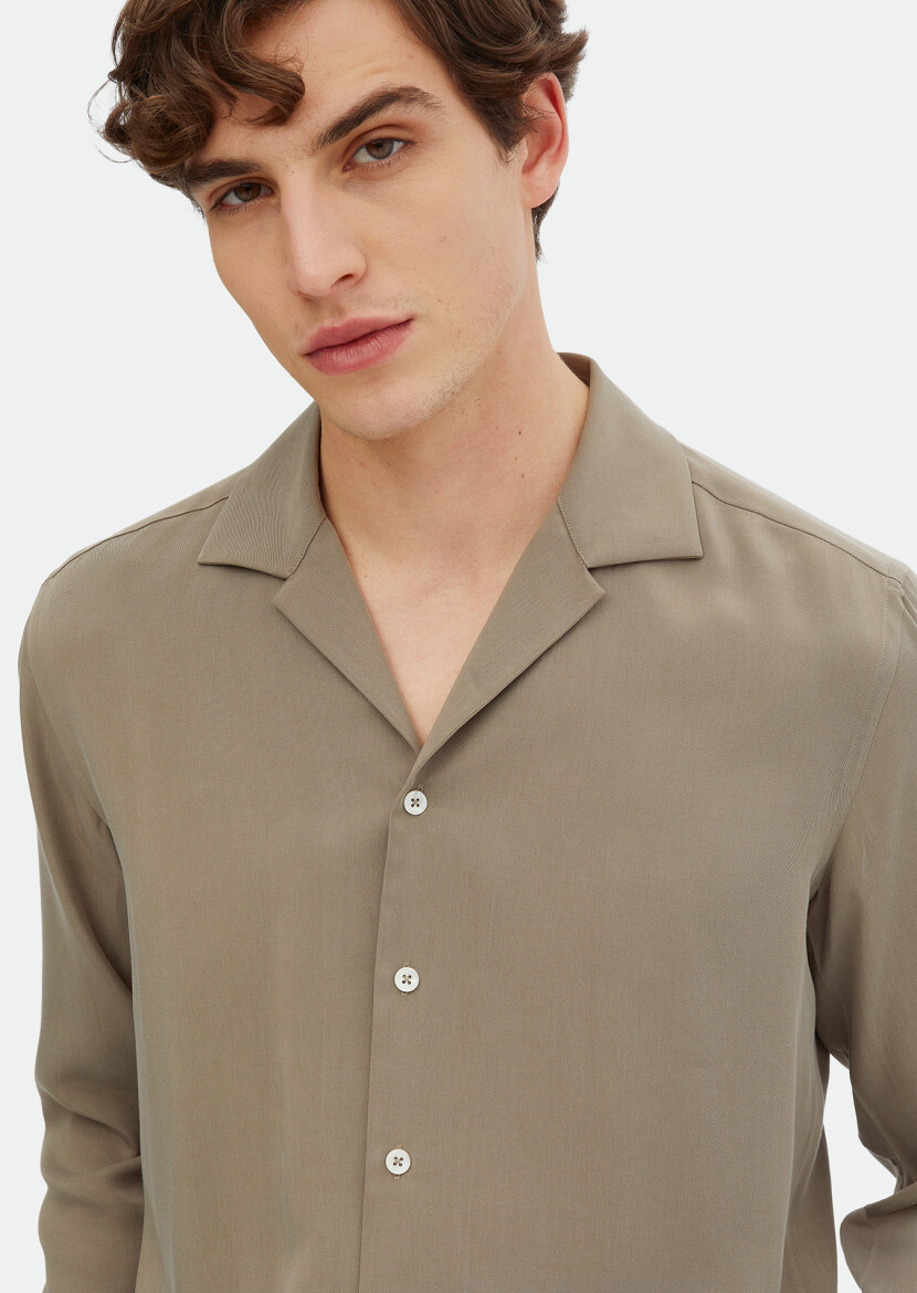 Sandy Plain Regular Fit Weaving Classical Shirt - 4