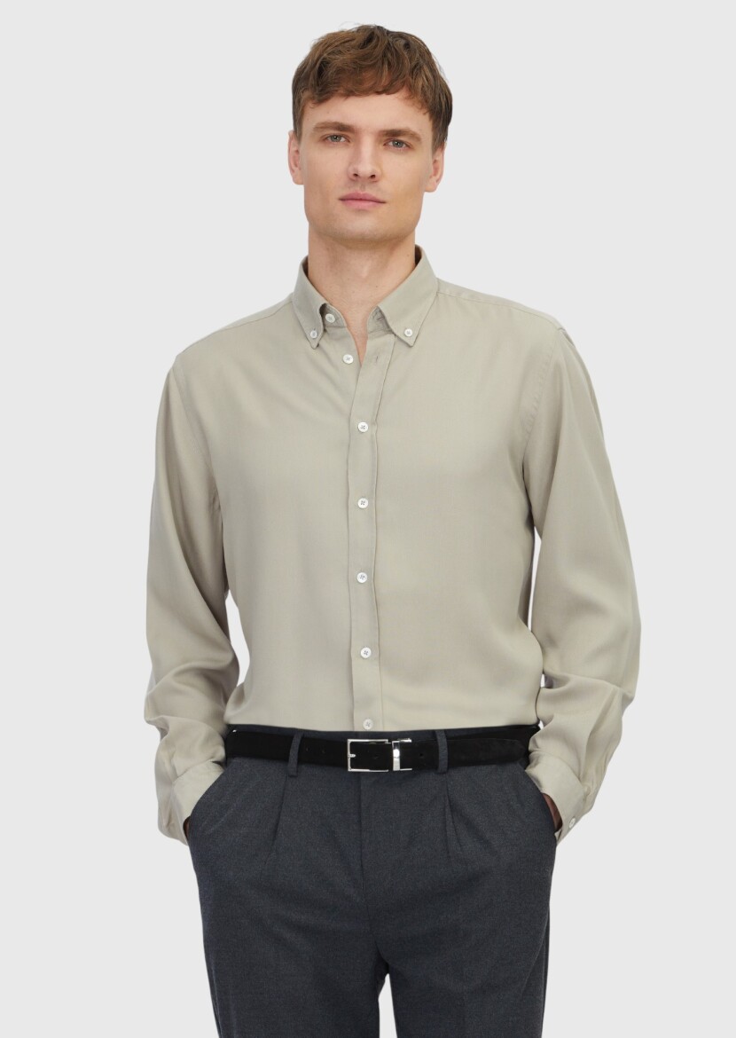 Sandy Plain Weaving Casual Shirt - 1