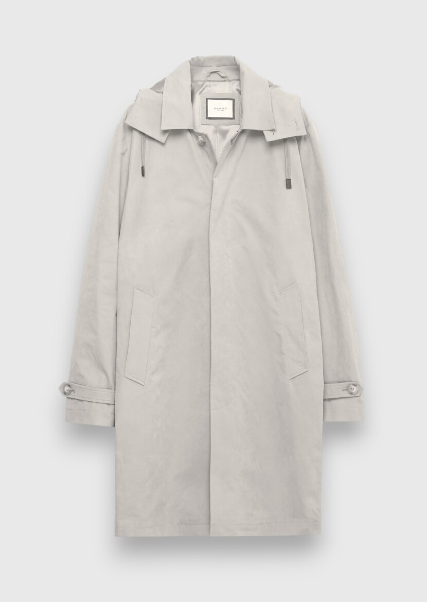 Sandy Regular Fit Hooded Casual Technical Rain Coat - 6