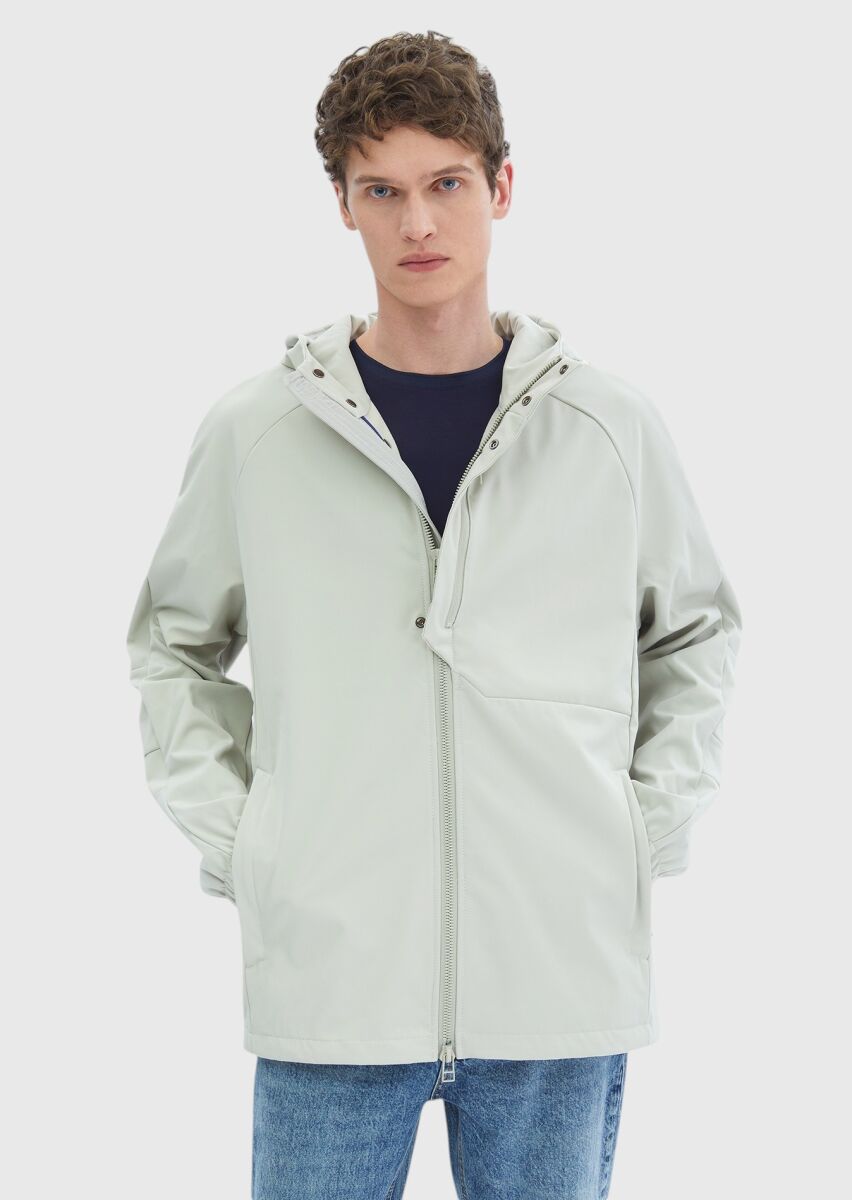 Sandy Regular Fit Hooded Casual Weaving Coat - 3