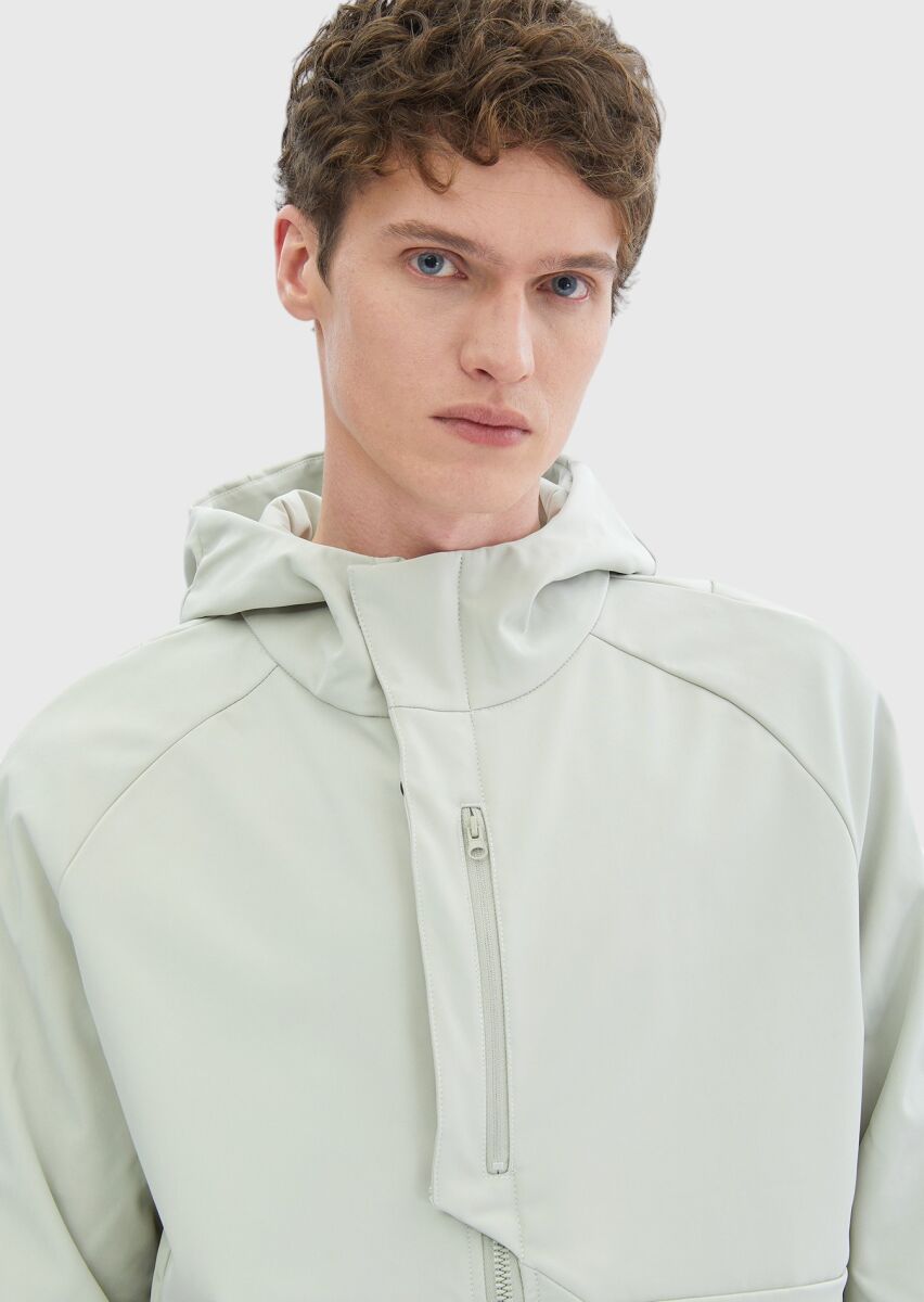 Sandy Regular Fit Hooded Casual Weaving Coat - 6