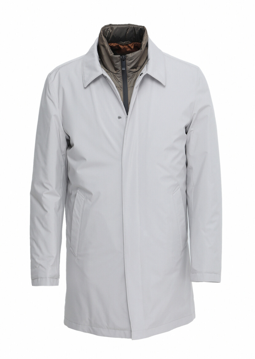 Sandy Regular Fit Shirt Collar Casual Weaving Rain Coat - 5