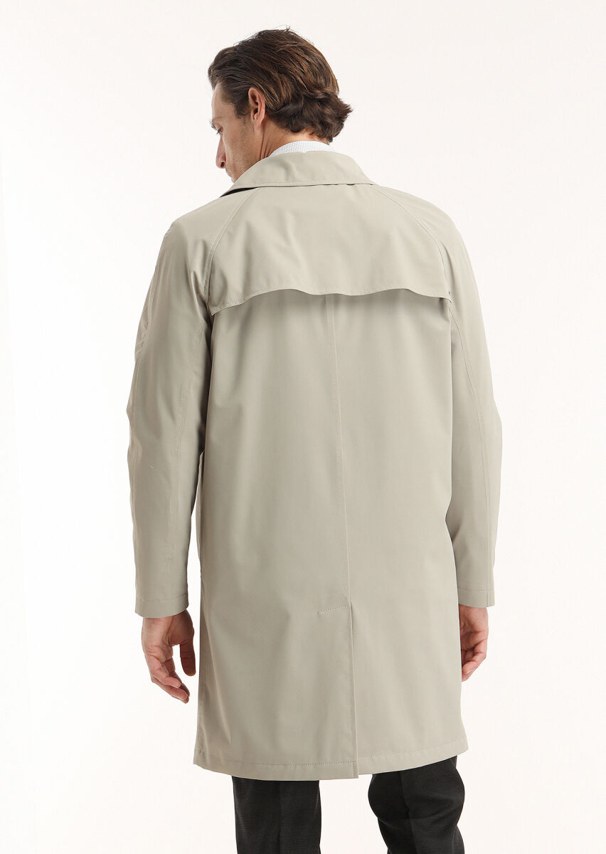 Sandy Regular Fit Shirt Collar Casual Weaving Rain Coat - 5
