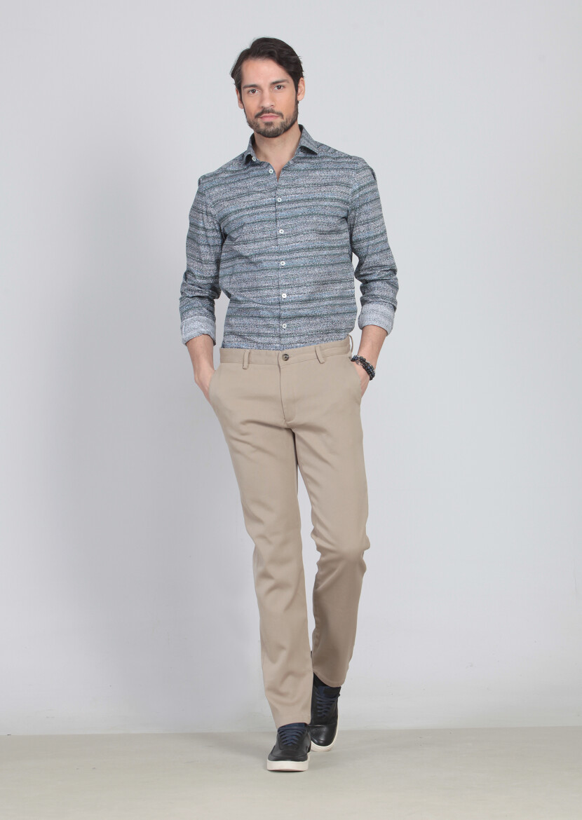 Sandy Weaving Regular Fit Casual 100% Cotton Trousers 