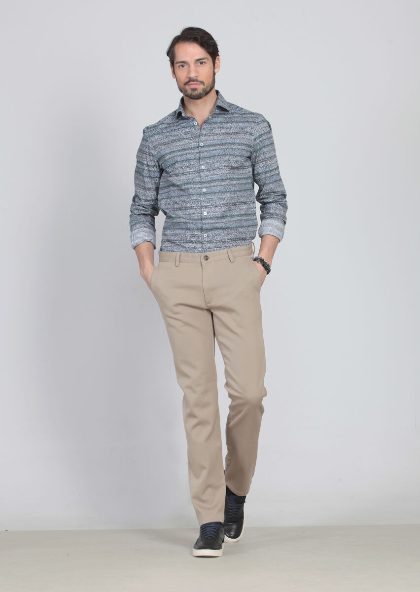 Sandy Weaving Regular Fit Casual 100% Cotton Trousers - 2