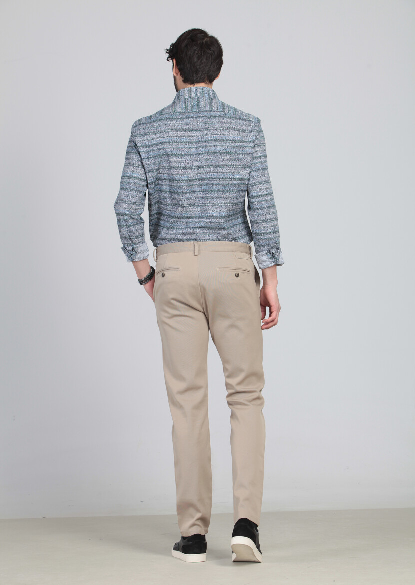 Sandy Weaving Regular Fit Casual 100% Cotton Trousers - 5